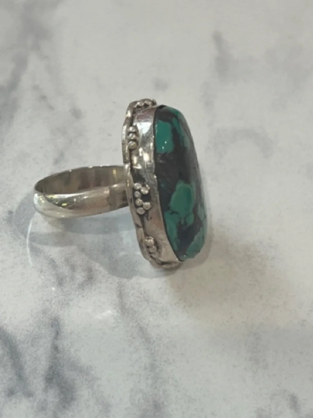 Sterling Silver Ring with Turquoise Gemstone -size 7